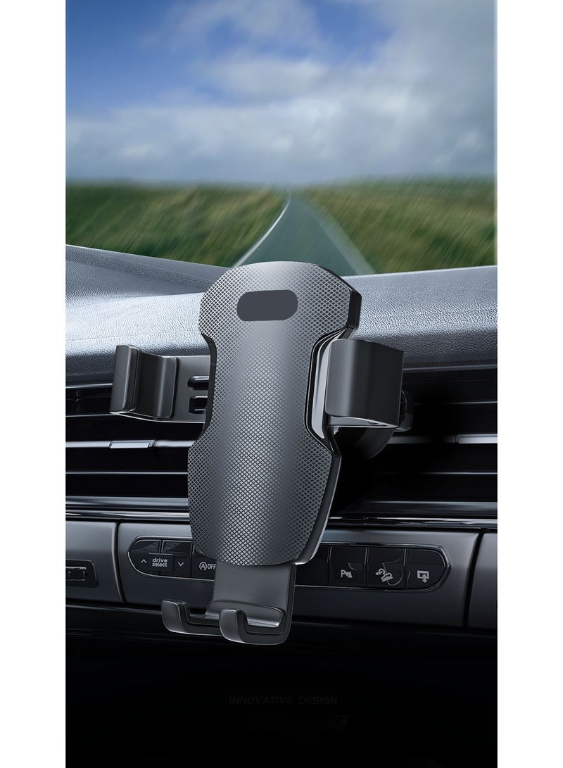 Car Phone Holder for Air Vent - Shockproof & Stable Hook Design, Phone Mount Compatible with iPhone 16-14, Samsung S24/S23, Xiaomi (Black)  - Image 1