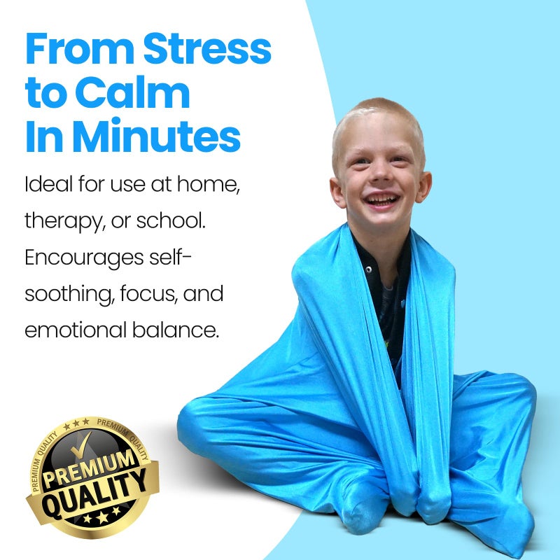 Sensory4u Sensory Body Sock XL for Kids Adults â€“ Blue Compression Sack for Focus, Movement, Calm & Coordination â€“ Stretchy Autism Suit â€“ X-Large - Image 2