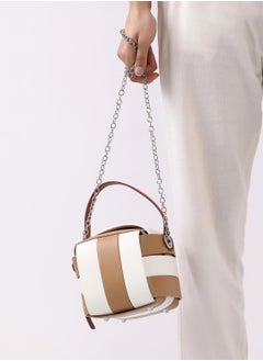 Haute Sauce Colour block Zip Lock Regular Vegan Leather Hand Bag For Women  - Image 3