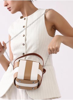 Haute Sauce Colour block Zip Lock Regular Vegan Leather Hand Bag For Women  - Image 2