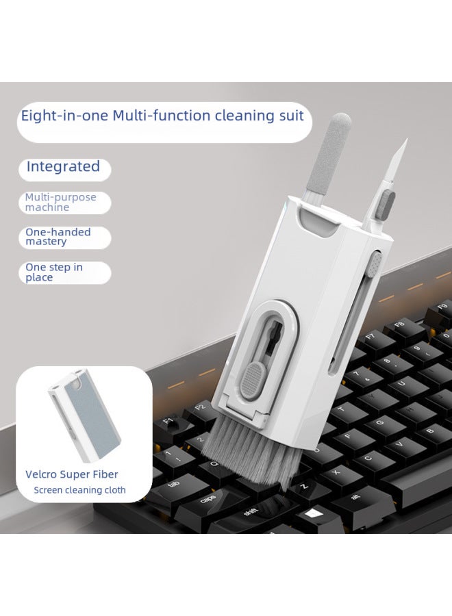 All-in-One Screen Cleaning Kit Soft Bristle Brush For Computer Phone Gap Earphone Cleaning Pen Notebook Dust Removal Set-Color:Q8(8in1) Without Detergent Powder  - Image 2