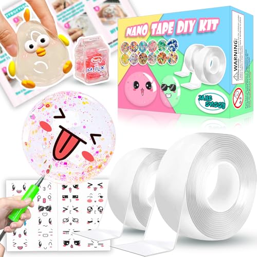 JANESVISSY Nano Tape Bubble Kit, Toys for Girls, DIY Craft Kit, Cool Stuff for Girls, Cute Stuff, Cool Things for Kids, Boys,Gift for 4, 5, 6, 7, 8, 9, 10, 11, 12 Years Old Kids, 2PCS (2"&1.2") - Image 1