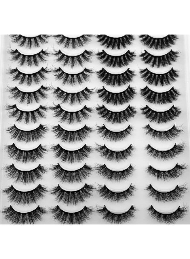 JIMIRE 20 Pairs False Eyelashes 4 Styles Mink Eyelashes Fluffy Pack 3D Volume Faux Mink Cat Eye Lashes Pack - Image 4