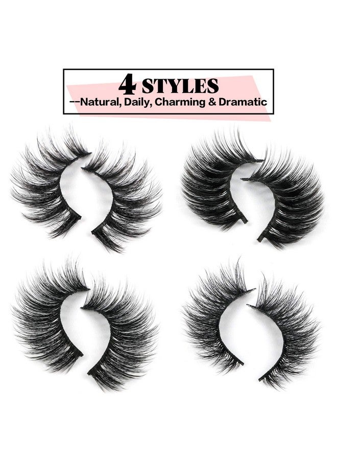 JIMIRE 20 Pairs False Eyelashes 4 Styles Mink Eyelashes Fluffy Pack 3D Volume Faux Mink Cat Eye Lashes Pack - Image 2