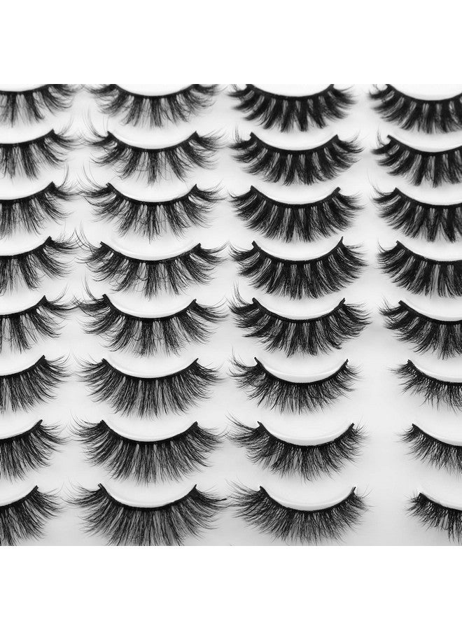 JIMIRE 20 Pairs False Eyelashes 4 Styles Mink Eyelashes Fluffy Pack 3D Volume Faux Mink Cat Eye Lashes Pack - Image 5