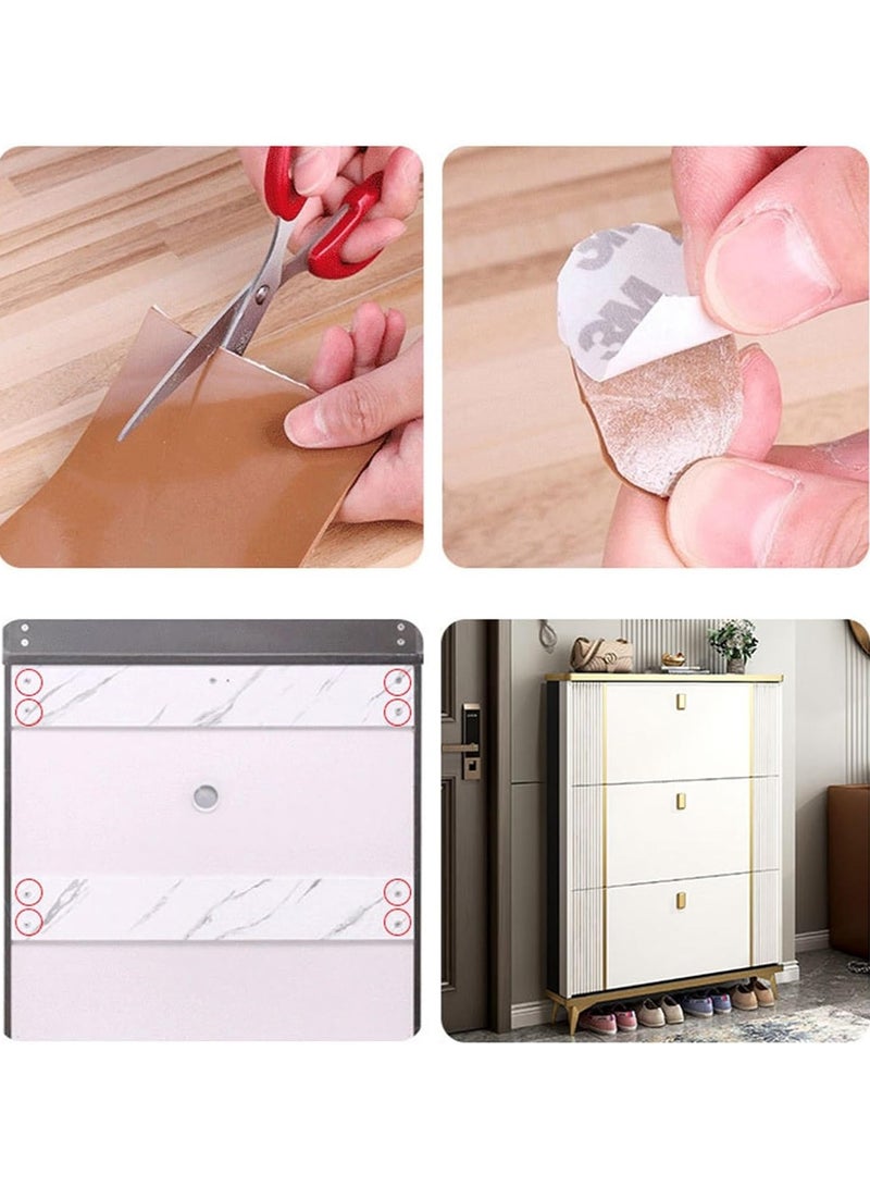 خزانة أحذية رفيعة للمدخل، خزانة أحذية بأربعة أدراج قابلة للطي، خزانة أحذية للمدخل للمنزل والشقة - Image 5