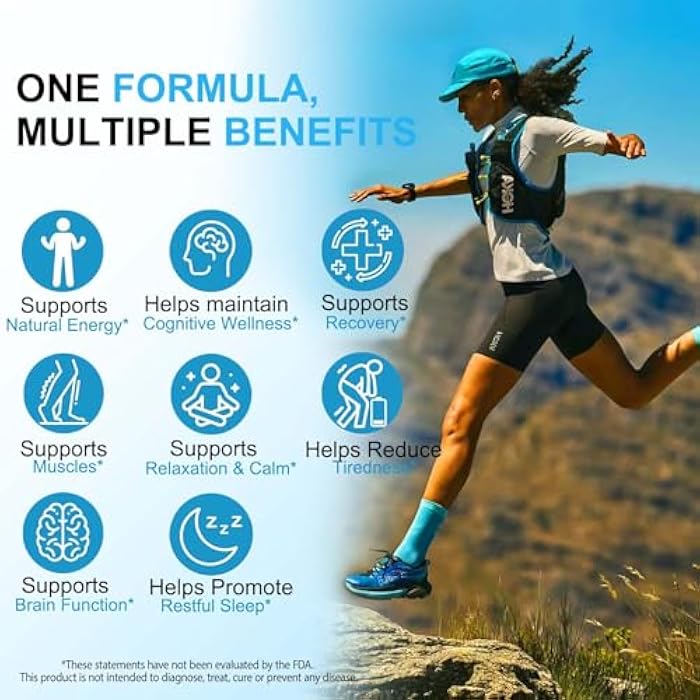 KITNOBLIS Magnesium Complex 8-in-1 High Potency with 8 Essential Forms, Vegan Capsules for Muscle, Nerve & Bowel Support, Relief Fatigue & Improve Sleep (90 Capsules) - Image 4