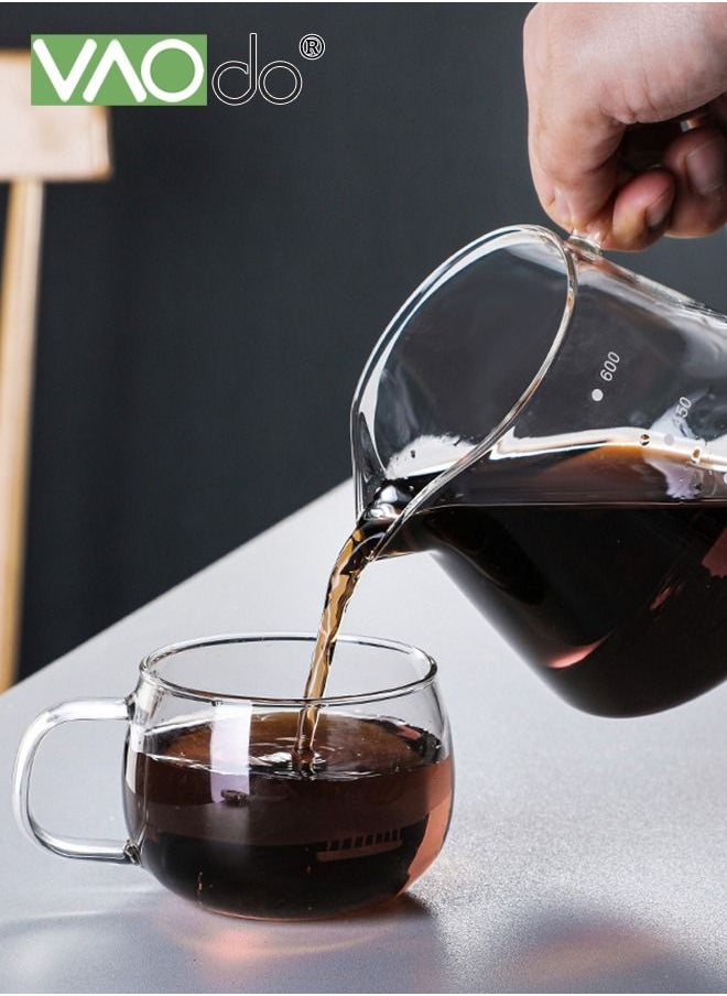 VAOdo - 103PCS Pour Over Coffee Machine Set With Extra Large Coffee Dripper High Borosilicate Cold And Heat Resistant With 100 Pieces Of Coffee Filter Paper Unique Home Or Office Set 600ml Coffee Pot - Image 1