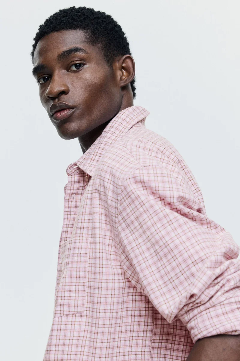 اتش اند ام قميص قطني بقصّة مريحة