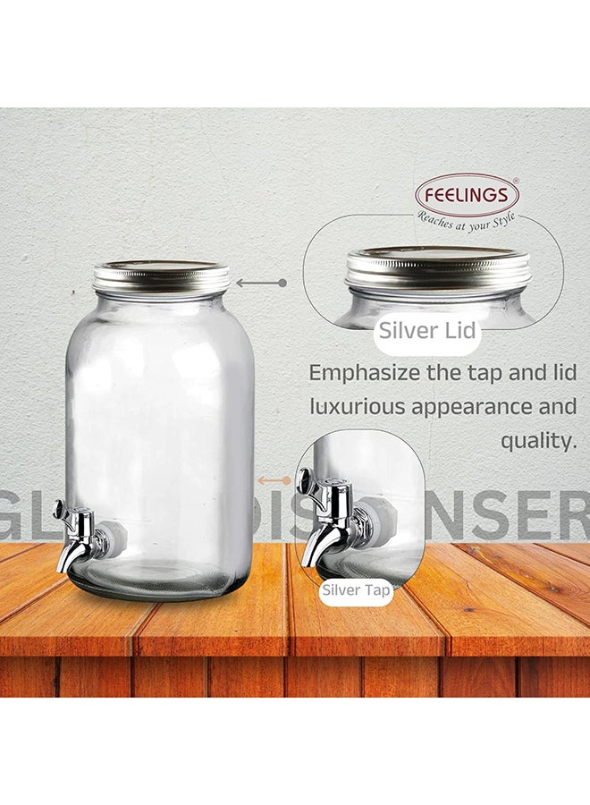 Feelings Glass Beverage Dispenser With Silver Lid 3.25L - Image 3