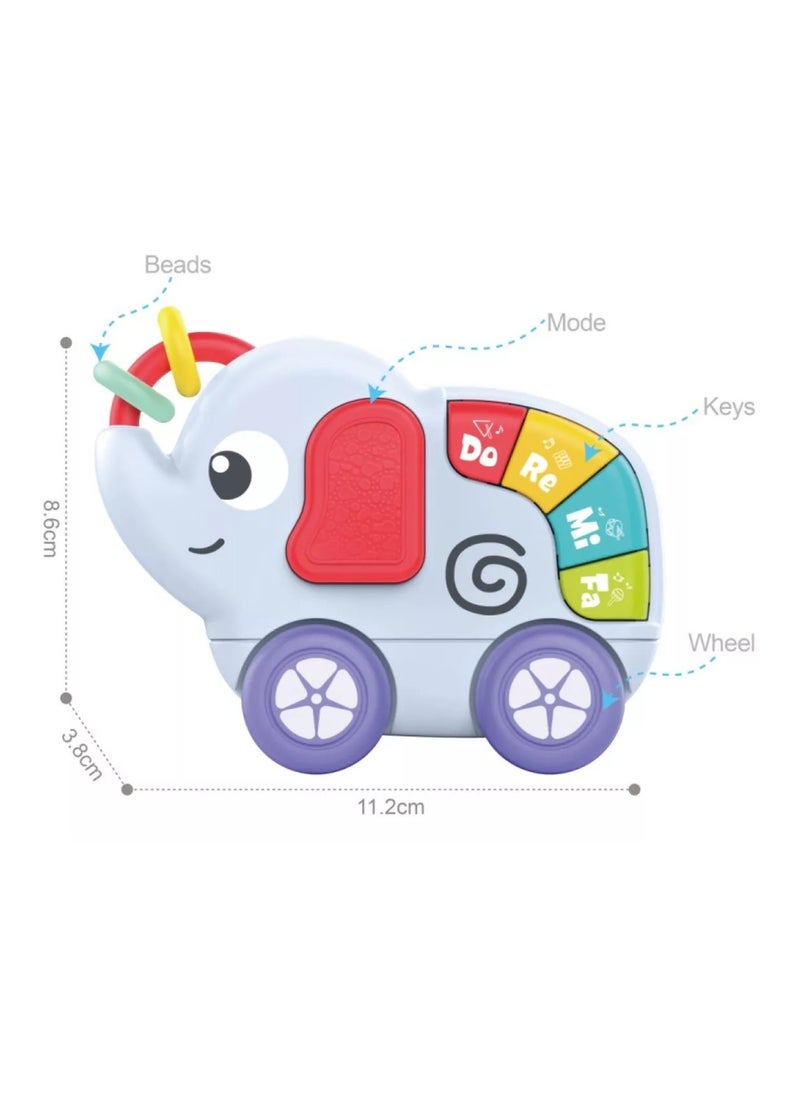 HUANGER 3 in 1 Baby Musical Elephant Toy , Toys For Kids From +18 Months , Montessori Toys For Kids , Gift For Baby  - Image 2