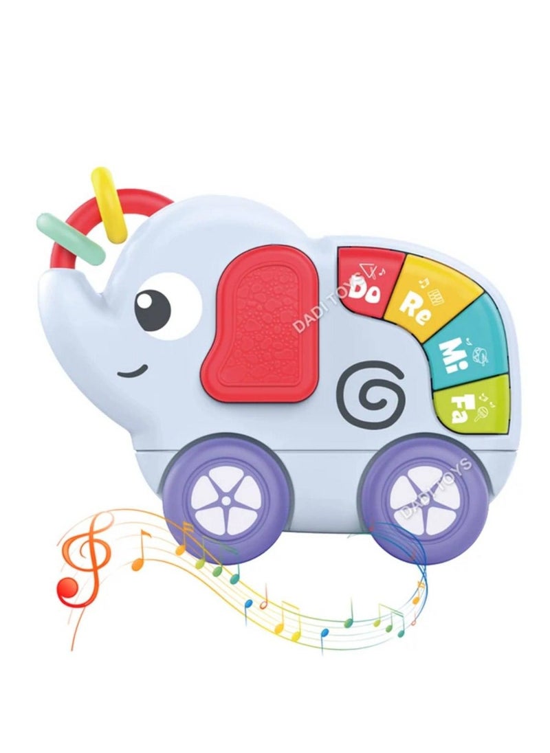 HUANGER 3 in 1 Baby Musical Elephant Toy , Toys For Kids From +18 Months , Montessori Toys For Kids , Gift For Baby  - Image 5