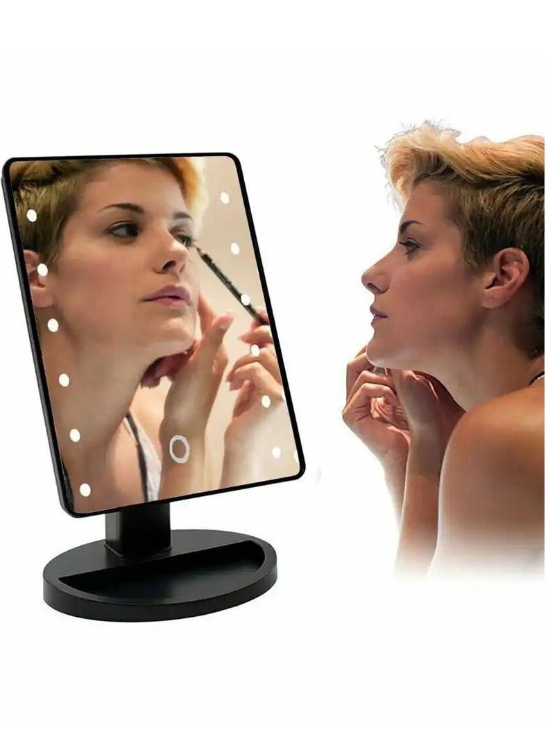 أيديا وركس مرآة محمولة لمستحضرات التجميل مع مصابيح LED  اسود - Image 2