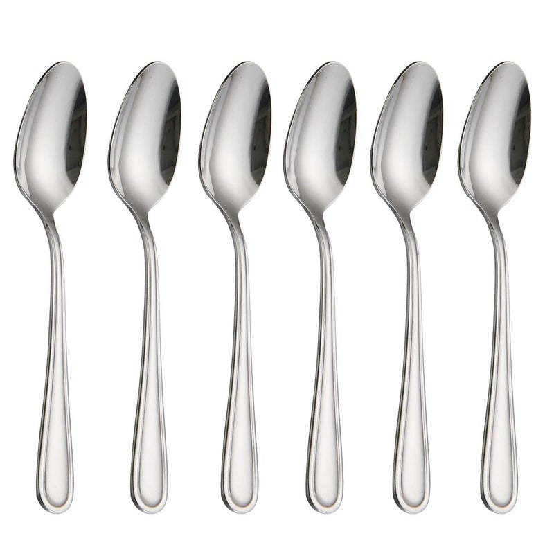 HISSF Dinner Spoons Stainless Steel 180 of Dessert Spoons 6 Pcs for Home Kitchen Restaurant Dishwasher Safe 708 Inches Silver