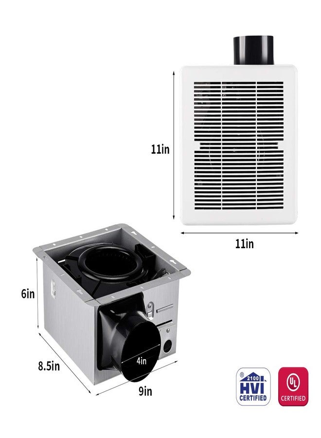 Tech Drive Super Quiet 110 CFM, 1.2 Sone Bathroom Ventilation and Exhaust Fan with Humidity Sensor, No Attic access Needed Installation, Ceiling Mounted Fan,White - Image 2