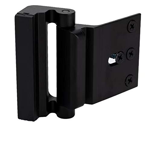 TOYFUL Door Reinforcement Lock with 4 Screws, Home Security Door Lock Stop for Toddler, Childproof Door Lock Night Lock Withstand 800 Lbs Black - Image 1