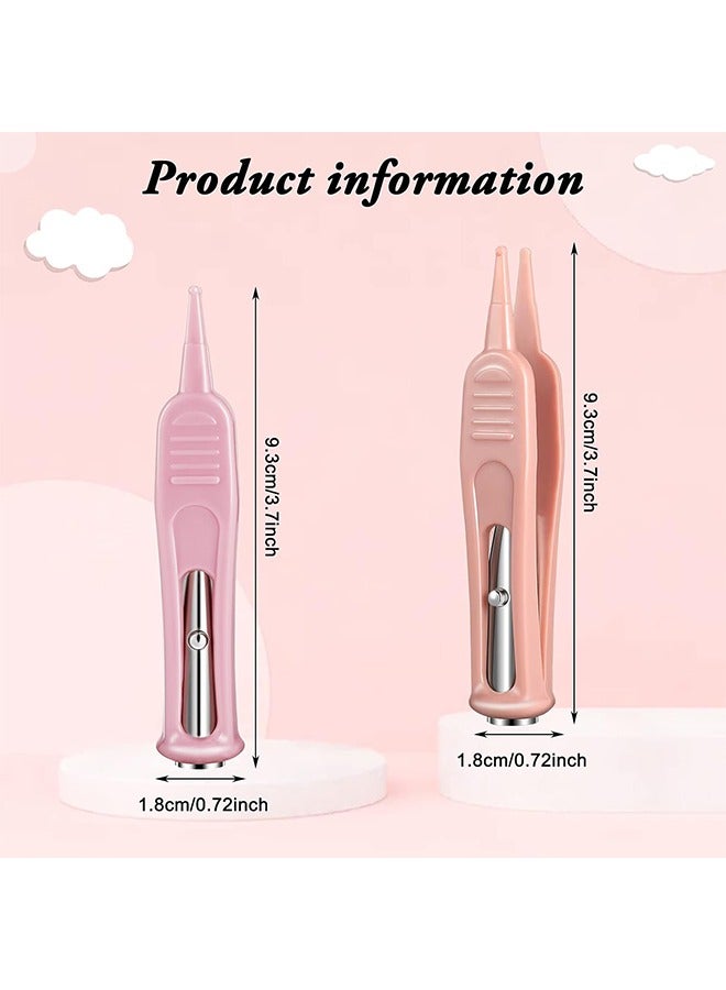 4Pcs Infant Nose Cleaning Tweezer with LED Light Safe and Effective Booger Plier for Infant Cleaning Pincet Forceps Round-Head Clip Care Ear Nose Navel Clean Tool Nipper for Relieves Stuffy Nose - Image 2