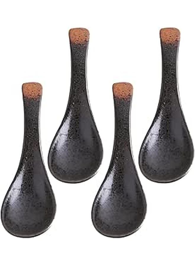 Ceramic Soup Spoons Set of 4 Food Grade Porcelain for Ramen Pho Noodles Home Restaurant Use - Image 1