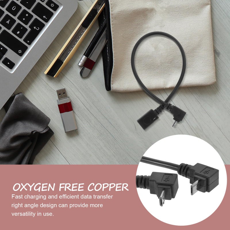 2 Pack Micro USB Right Angle Charger Cable Upward Downward Bend for Travel - Image 5