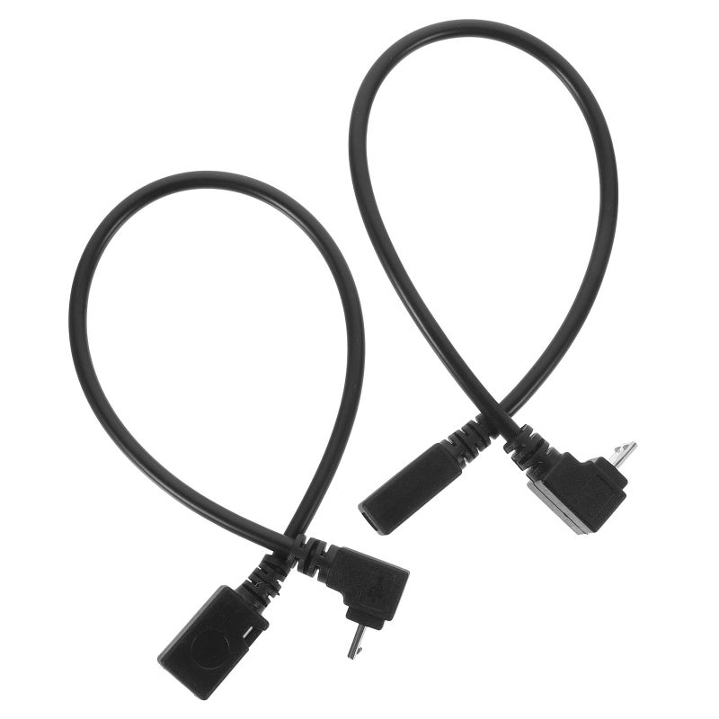 2 Pack Micro USB Right Angle Charger Cable Upward Downward Bend for Travel - Image 2