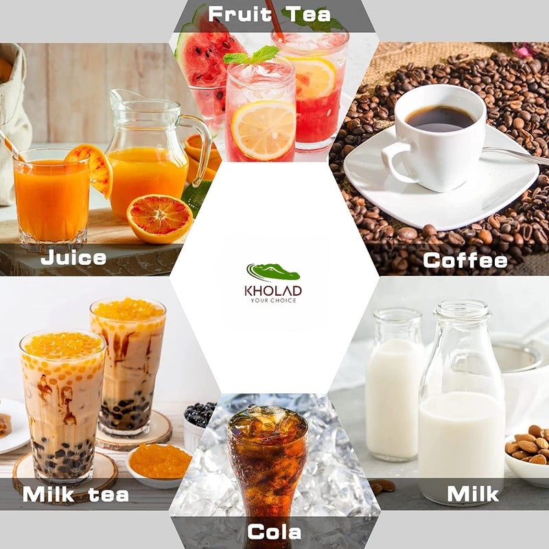 KHOLAD Glass Tumbler with Bamboo Lids and Straws 2pcs Set350ml Wide Mouth Drinking Beer Glasses Mason Reusable Sipper Bottle Iced CoffeeJuice Boba Tea Cup Transparent for Travel - Image 3