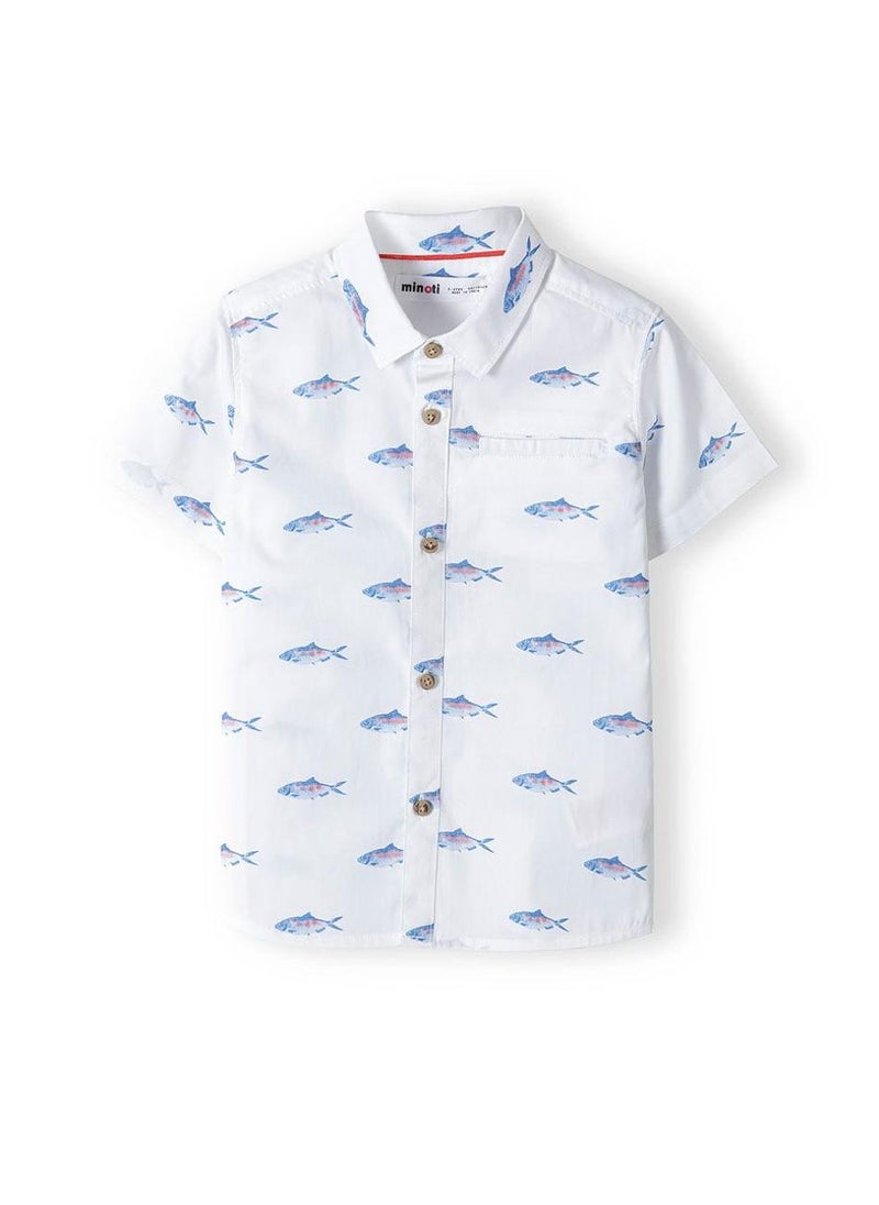 MINOTI Kids Boys Short Sleeve Shirt with All Over Print - Image 2