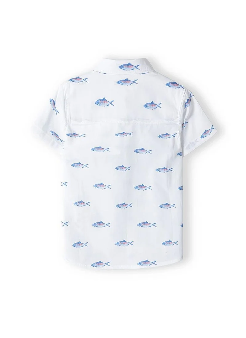 MINOTI Kids Boys Short Sleeve Shirt with All Over Print