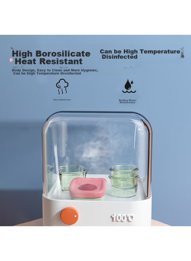 Bao Shi Baoshi Baby Food Storage Containers, Glass, For Infants, Airtight, Steamable, Divided, Freezable, Sealed Molds , 2-piece Set - Image 4
