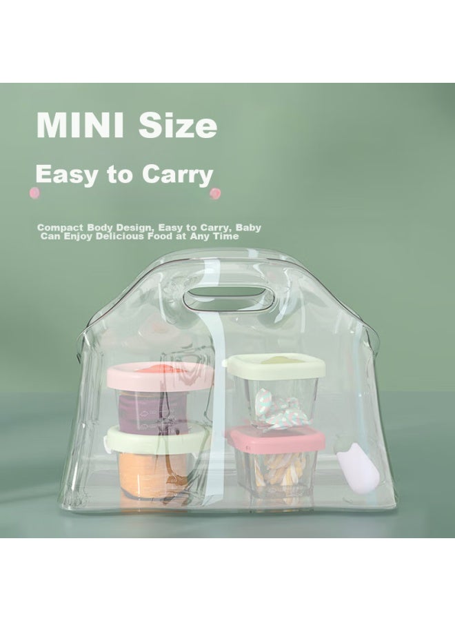 Bao Shi Baoshi Baby Food Storage Containers, Glass, For Infants, Airtight, Steamable, Divided, Freezable, Sealed Molds , 2-piece Set - Image 5