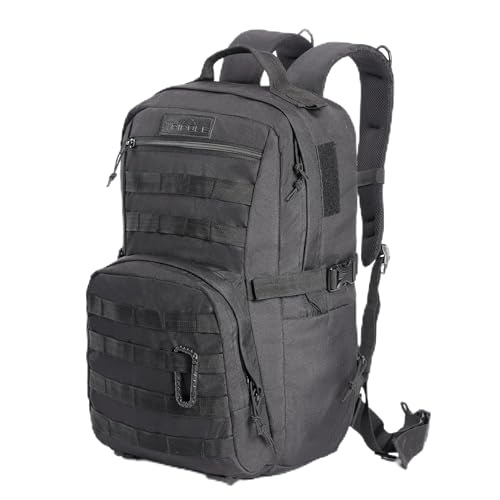 Tripole Captain 25 Litres Tactical Laptop Backpack with MOLLE Webbing and Carabiner â€“ Travel, Outdoor & Daily Use (Black) - Image 1