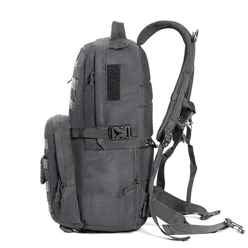 Tripole Captain 25 Litres Tactical Laptop Backpack with MOLLE Webbing and Carabiner â€“ Travel, Outdoor & Daily Use (Black) - Image 2