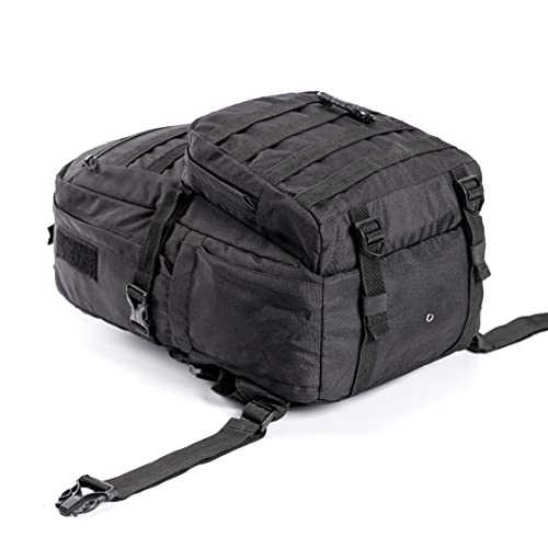Tripole Captain 25 Litres Tactical Laptop Backpack with MOLLE Webbing and Carabiner â€“ Travel, Outdoor & Daily Use (Black) - Image 5