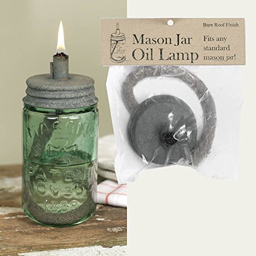 CTW Home Collection Mason Jar Oil Lamp Lid Kit -Country Barn Roof Finish - Image 3
