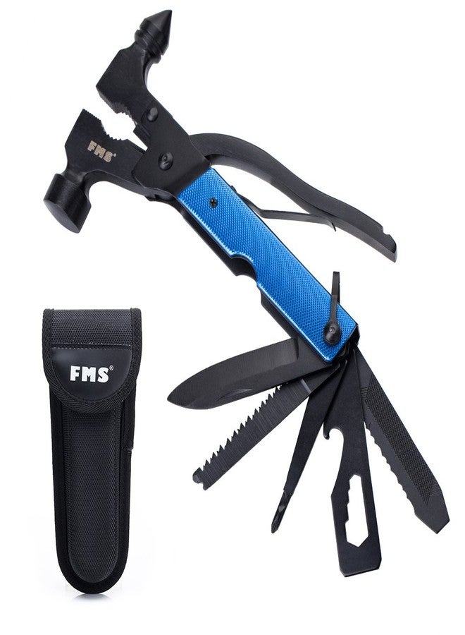 FMS 13-in-1 Stainless Steel Hammer Multitool, Gifts for Dad, Gifts for Men, Mens Gifts for Him, Husband, Grandpa, Gifts for Dad, Portable Multi-functional Hammer Kit with Nylon Belt Pouch - Image 1