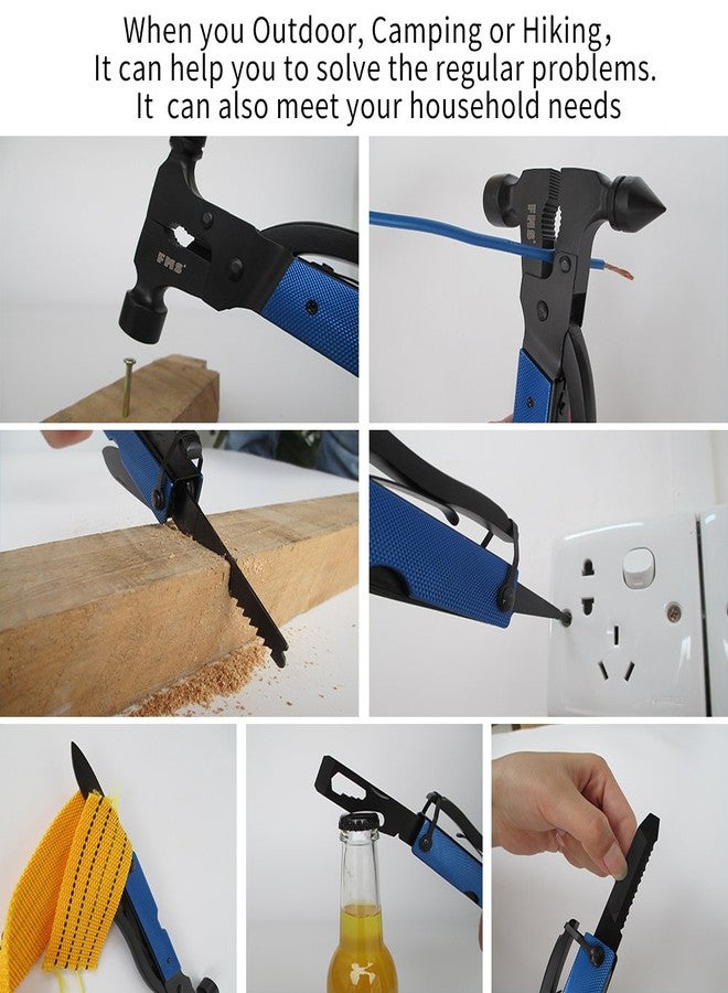 FMS 13-in-1 Stainless Steel Hammer Multitool, Gifts for Dad, Gifts for Men, Mens Gifts for Him, Husband, Grandpa, Gifts for Dad, Portable Multi-functional Hammer Kit with Nylon Belt Pouch - Image 3