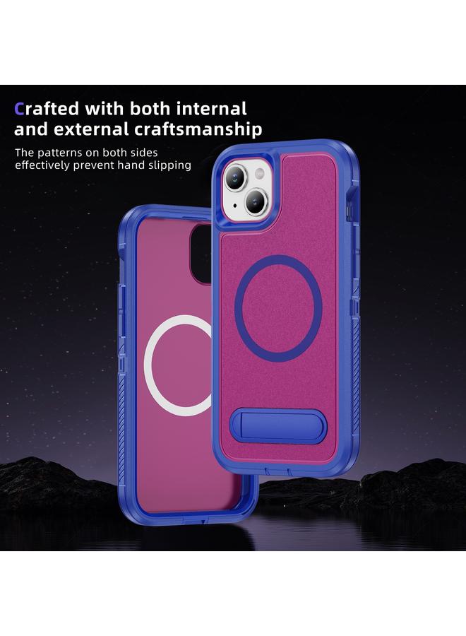 S-TOP Case For iPhone 14 Plus Guard MagSafe Holder Matte PC Hybrid TPU Phone Case - Image 3