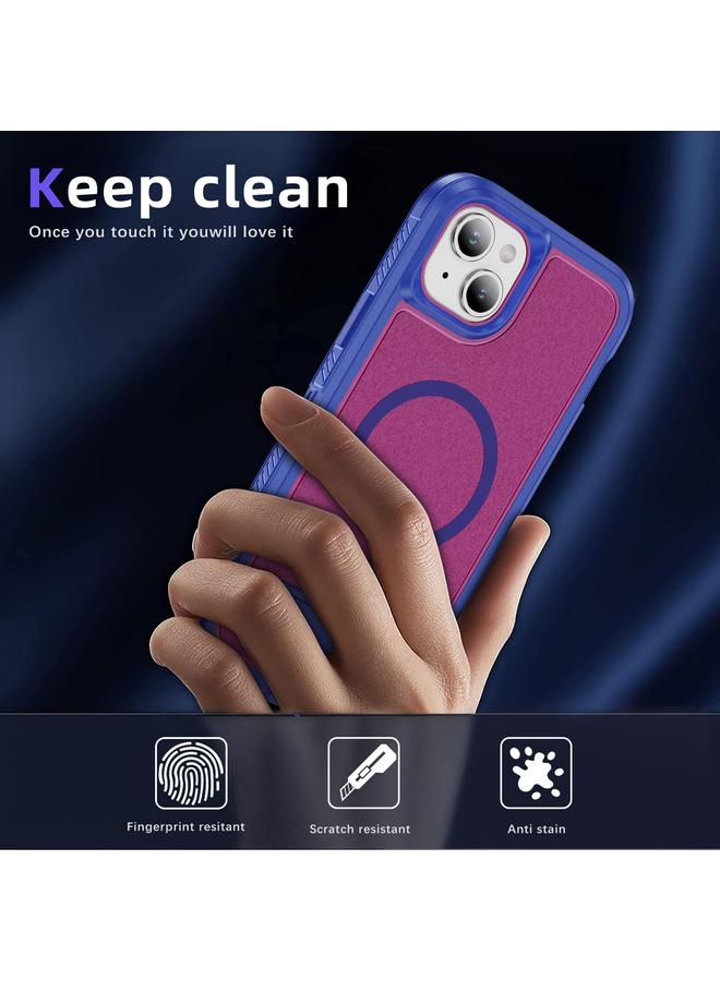 S-TOP Case For iPhone 14 Plus Guard MagSafe Holder Matte PC Hybrid TPU Phone Case - Image 4