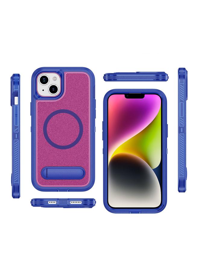 S-TOP Case For iPhone 14 Plus Guard MagSafe Holder Matte PC Hybrid TPU Phone Case - Image 2