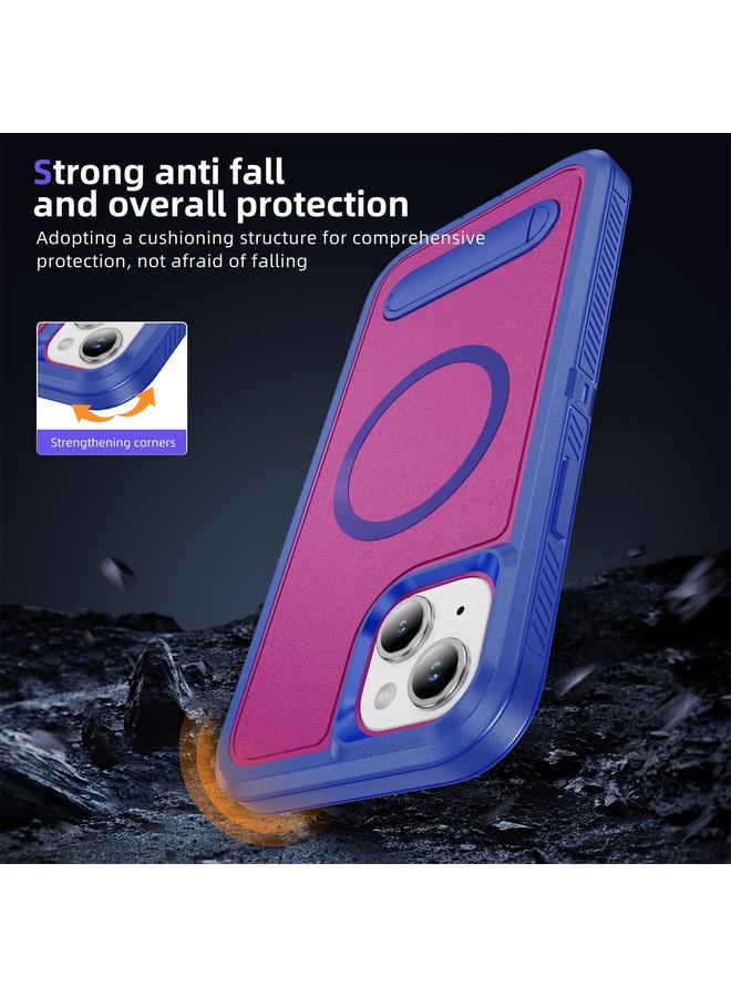 S-TOP Case For iPhone 14 Plus Guard MagSafe Holder Matte PC Hybrid TPU Phone Case - Image 5