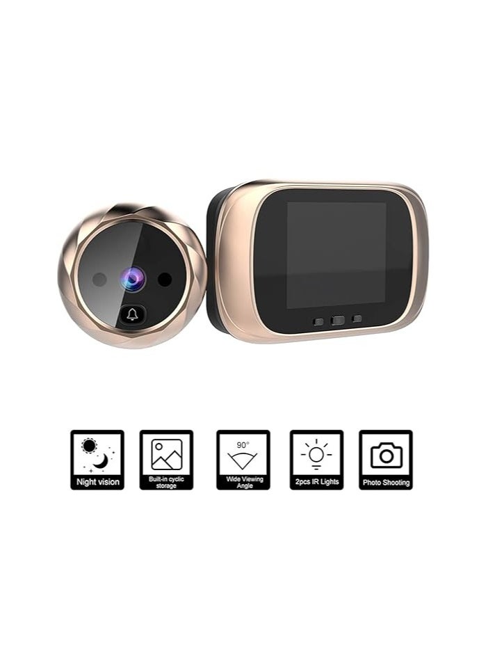 ماركة غير محددة - كاميرا باب رقمية Splenssy – شاشة LCD 2.8 بوصة مع رؤية ليلية، تصوير صور، وذاكرة مدمجة لأمان المنزل - Image 1