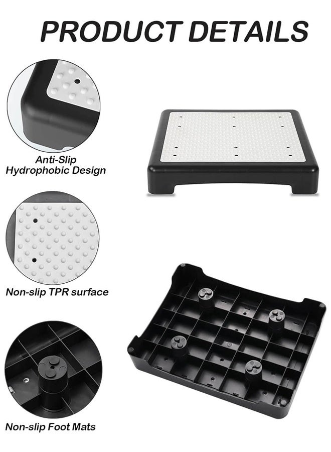 DUNISO Adult One Step Stool, Non-slip Mobile Step Stool for Indoor and Outdoor, Portable Anti-fall Safety Platform for Elderly, Suitable for High-rise Stairs (55*40*9.5cm) Shower Bed Car Stairs Outdoor, Black  - Image 3