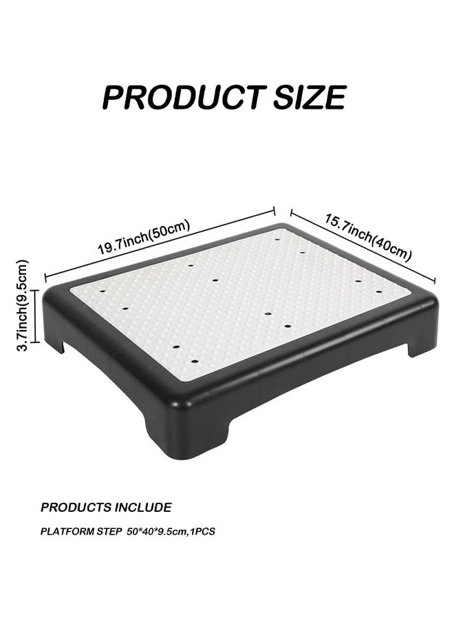 DUNISO Adult One Step Stool, Non-slip Mobile Step Stool for Indoor and Outdoor, Portable Anti-fall Safety Platform for Elderly, Suitable for High-rise Stairs (55*40*9.5cm) Shower Bed Car Stairs Outdoor, Black  - Image 2
