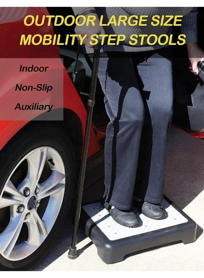 DUNISO Adult One Step Stool, Non-slip Mobile Step Stool for Indoor and Outdoor, Portable Anti-fall Safety Platform for Elderly, Suitable for High-rise Stairs (55*40*9.5cm) Shower Bed Car Stairs Outdoor, Black  - Image 5