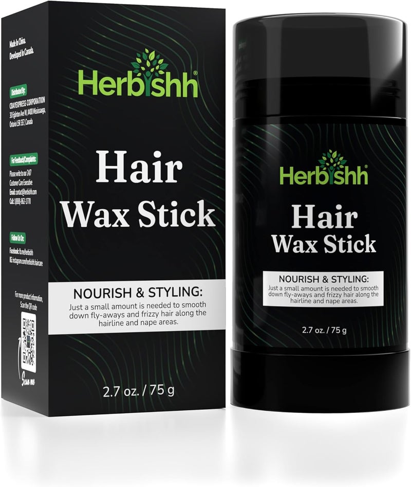 Herbishh Hair Wax Stick For Women & Men 2.7 OZ - Nourish & Styling Slick Wax Stick for Hair Smoothing, Flyaway, Controls Frizzy Hair, Perfect for Hairline and Nape Area, Wax Stick for Hair Fly Away - Image 1
