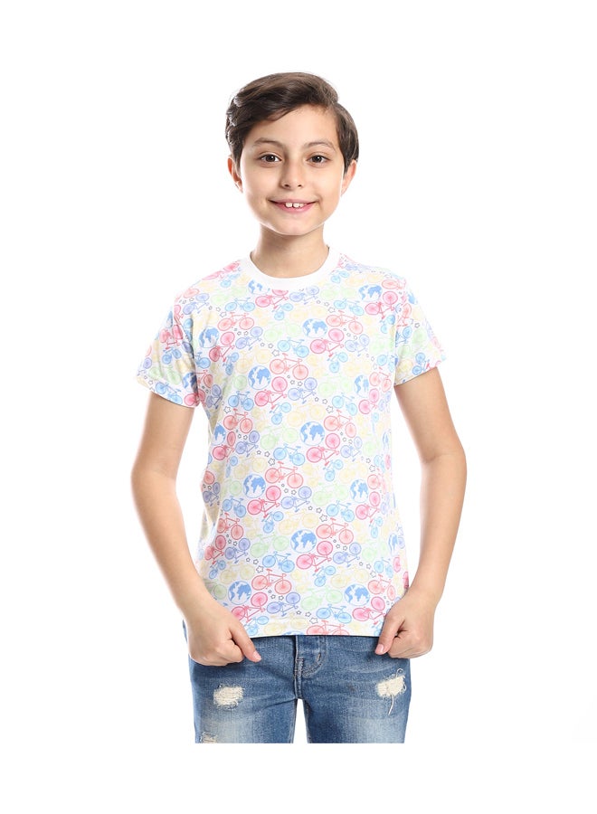 Andora Cotton Round Neck Short Sleeve T-Shirt For Boy _White - Image 5