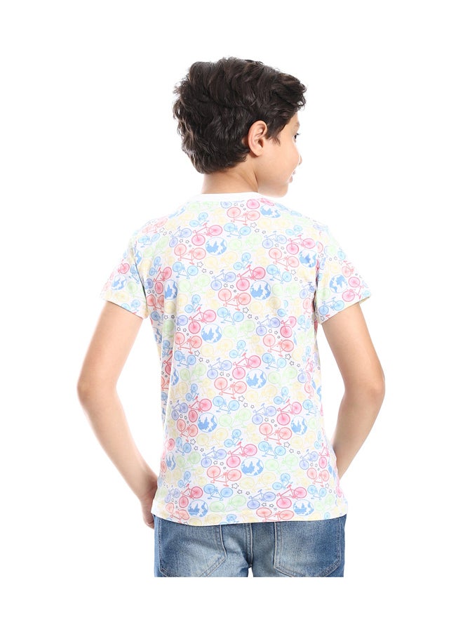 Andora Cotton Round Neck Short Sleeve T-Shirt For Boy _White - Image 3