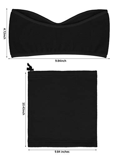 BBTO 6 Pieces Fleece Ear Warmers Headband Winter Neck Gaiter (Black) - Image 4