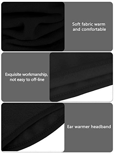 BBTO 6 Pieces Fleece Ear Warmers Headband Winter Neck Gaiter (Black) - Image 3