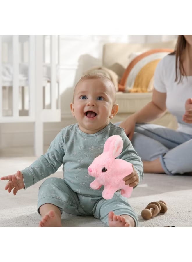17cm Plush Interactive Hopping Rabbit – Electronic Pet Bunny Toy with Animated Walking, Wiggle Ears & Twitching Nose | Soft Pink Companion Animal with Sounds | Best Birthday, Easter & Eid Gift for Toddlers, Girls & Kids - Image 3