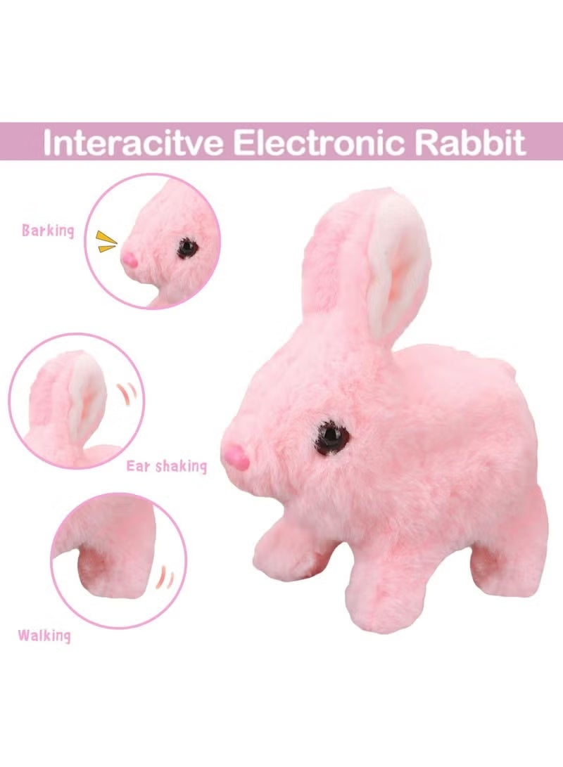 17cm Plush Interactive Hopping Rabbit – Electronic Pet Bunny Toy with Animated Walking, Wiggle Ears & Twitching Nose | Soft Pink Companion Animal with Sounds | Best Birthday, Easter & Eid Gift for Toddlers, Girls & Kids - Image 5